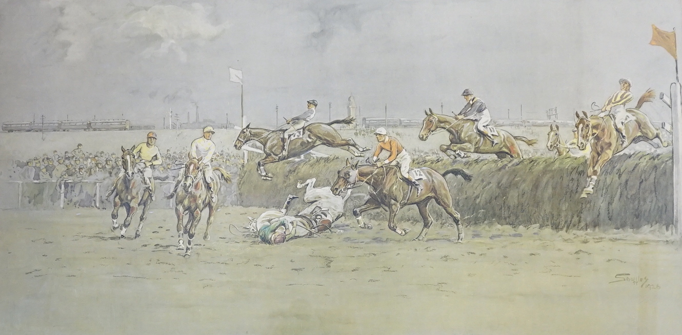 Charles Johnston Payne (Snaffles), colour print, 'The Grand National, The Canal Turn', signed in pencil, overall 53 x 80cm